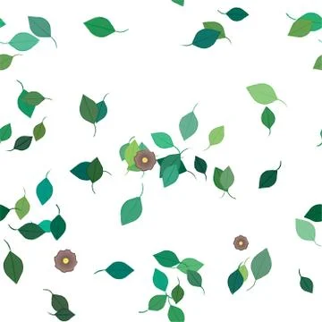 Seamless vector pattern with flowers and leafs 스톡 일러스트