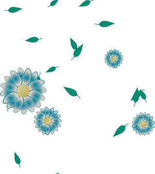 Seamless vector pattern with flowers and leafs 스톡 일러스트
