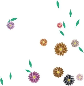 Seamless vector pattern with flowers and leafs 스톡 일러스트
