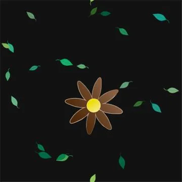 Seamless vector pattern with flowers and leafs Stock Illustration
