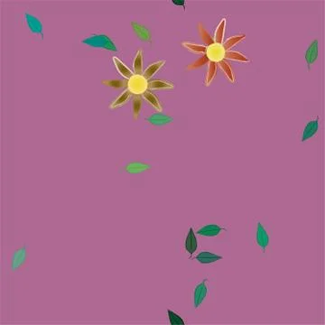 Seamless vector pattern with flowers and leafs 스톡 일러스트