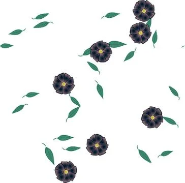 Seamless vector pattern with flowers and leafs Stockillustratie