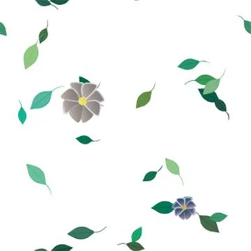 Seamless vector pattern with flowers and leafs 스톡 일러스트