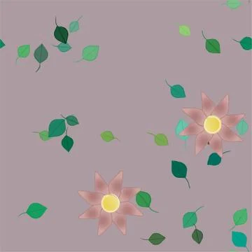 Seamless vector pattern with flowers and leafs 스톡 일러스트