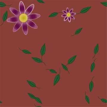 Seamless vector pattern with flowers and leafs 스톡 일러스트