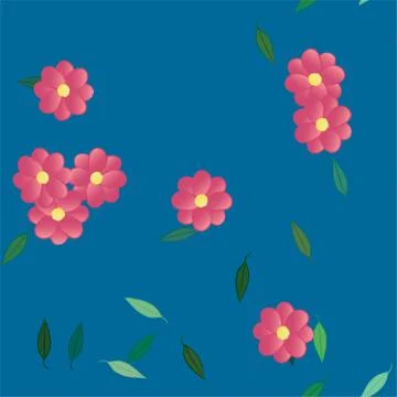 Seamless vector pattern with flowers and leafs 스톡 일러스트