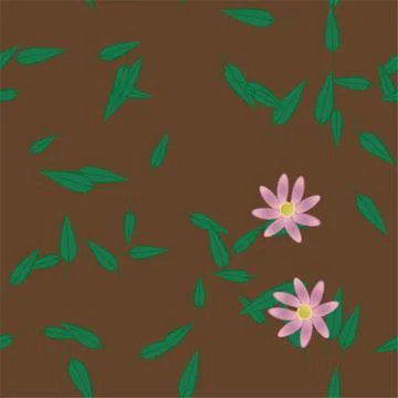 Seamless vector pattern with flowers and leafs 스톡 일러스트