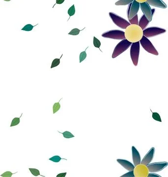 Seamless vector pattern with flowers and leafs Stock Illustration