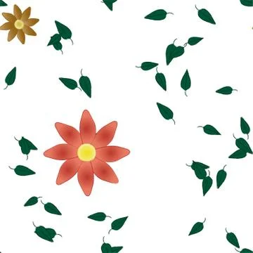 Seamless vector pattern with flowers and leafs 스톡 일러스트