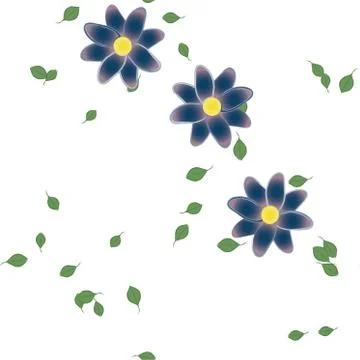 Seamless vector pattern with flowers and leafs 스톡 일러스트