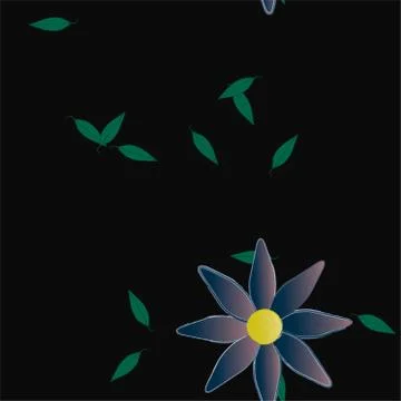 Seamless vector pattern with flowers and leafs Illustrazione stock