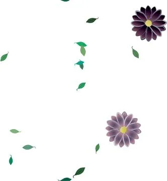 Seamless vector pattern with flowers and leafs 스톡 일러스트