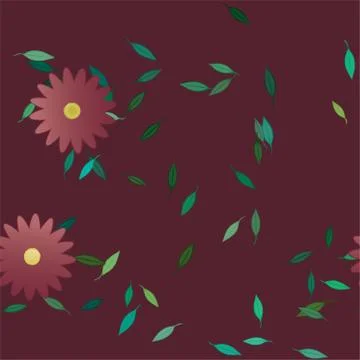 Seamless vector pattern with flowers and leafs 스톡 일러스트