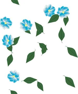 Seamless vector pattern with flowers and leafs Stock Illustration