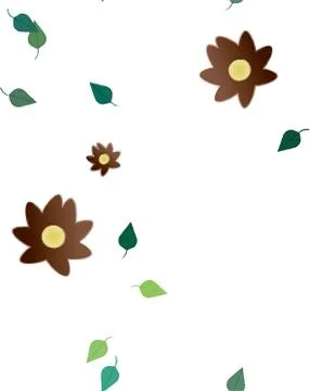 Seamless vector pattern with flowers and leafs Illustrazione stock