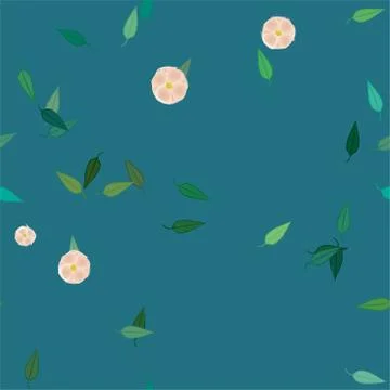 Seamless vector pattern with flowers and leafs 스톡 일러스트