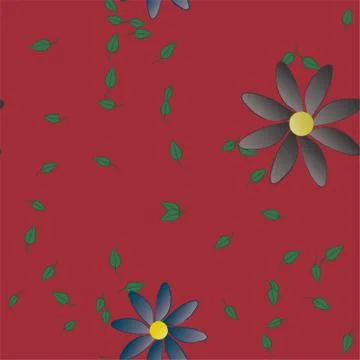 Seamless vector pattern with flowers and leafs Illustrazione stock