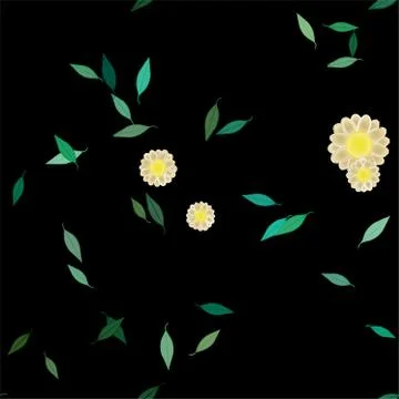 Seamless vector pattern with flowers and leafs Stockillustratie