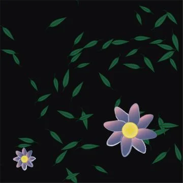 Seamless vector pattern with flowers and leafs Stockillustratie
