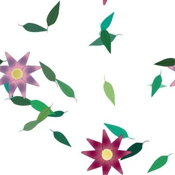 Seamless vector pattern with flowers and leafs 库存插图