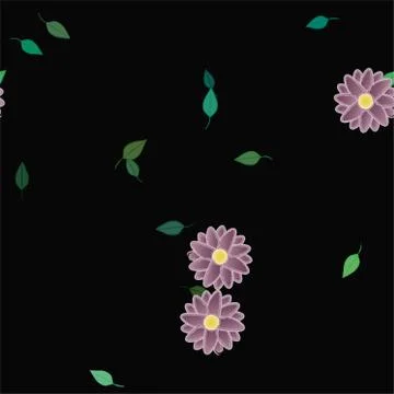 Seamless vector pattern with flowers and leafs 스톡 일러스트