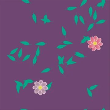 Seamless vector pattern with flowers and leafs 스톡 일러스트