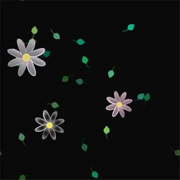 Seamless vector pattern with flowers and leafs 스톡 일러스트