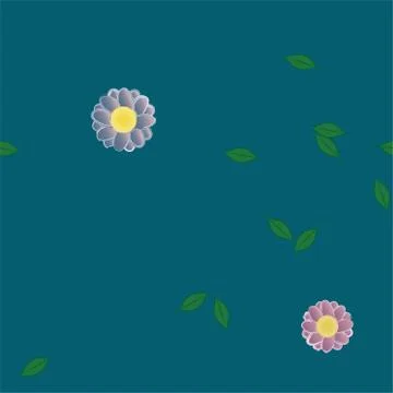 Seamless vector pattern with flowers and leafs 스톡 일러스트