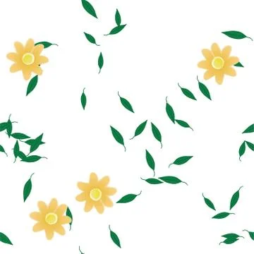 Seamless vector pattern with flowers and leafs 스톡 일러스트