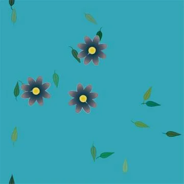 Seamless vector pattern with flowers and leafs 스톡 일러스트