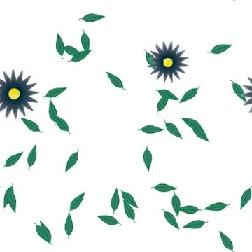 Seamless vector pattern with flowers and leafs 스톡 일러스트