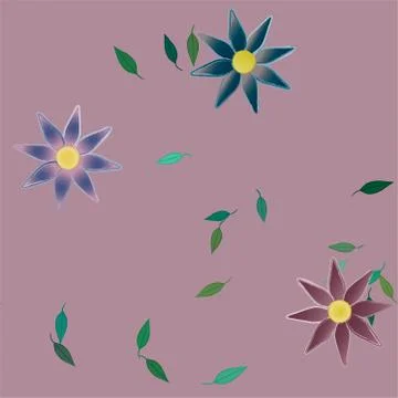 Seamless vector pattern with flowers and leafs Illustrazione stock