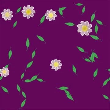 Seamless vector pattern with flowers and leafs 스톡 일러스트