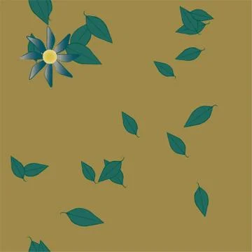 Seamless vector pattern with flowers and leafs 스톡 일러스트
