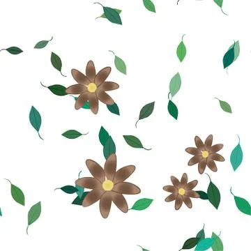 Seamless vector pattern with flowers and leafs 스톡 일러스트