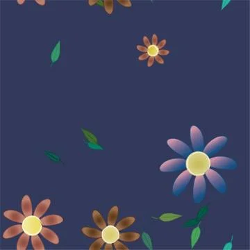 Seamless vector pattern with flowers and leafs 스톡 일러스트