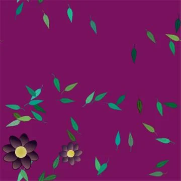 Seamless vector pattern with flowers and leafs 스톡 일러스트