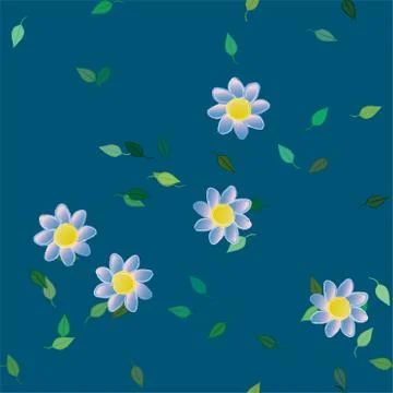 Seamless vector pattern with flowers and leafs 스톡 일러스트