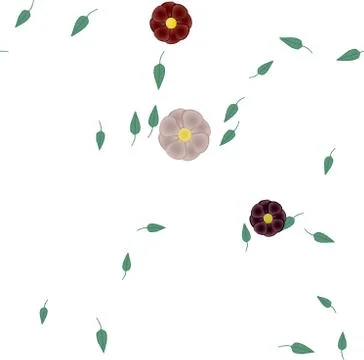 Seamless vector pattern with flowers and leafs 스톡 일러스트