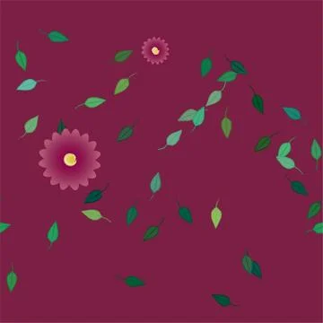 Seamless vector pattern with flowers and leafs Illustrazione stock