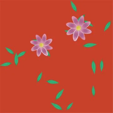 Seamless vector pattern with flowers and leafs 스톡 일러스트