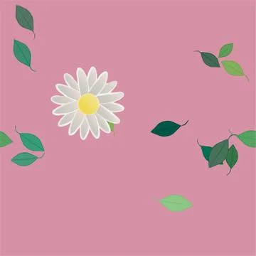 Seamless vector pattern with flowers and leafs 스톡 일러스트