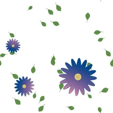Seamless vector pattern with flowers and leafs 스톡 일러스트