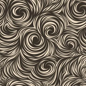 Seamless vector pattern of flowing brush strokes, waves and flow abstract Stock Illustration
