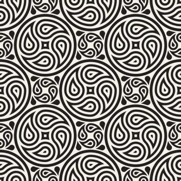 Seamless vector pattern geometric background. Geometric lines lattice. Rounded Stock Illustration