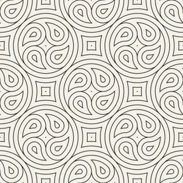Seamless vector pattern geometric background. Geometric lines lattice. Rounded Stock Illustration