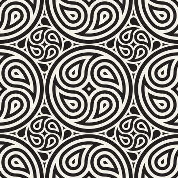 Seamless vector pattern geometric background. Geometric lines lattice. Rounded Illustrazione stock