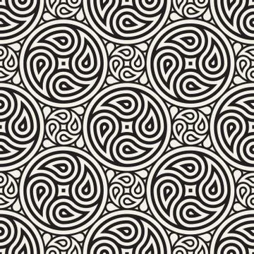 Seamless vector pattern geometric background. Geometric lines lattice. Rounded Stock Illustration