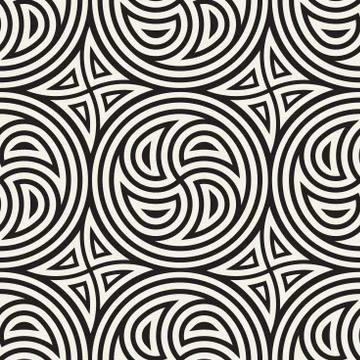 Seamless vector pattern geometric background. Geometric lines lattice. Rounded Stock Illustration