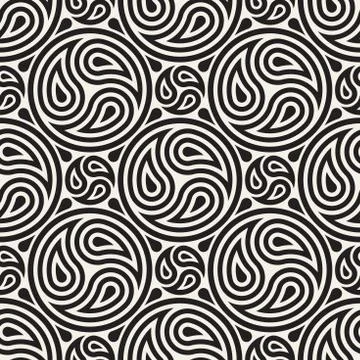 Seamless vector pattern geometric background. Geometric lines lattice. Rounded Illustrazione stock